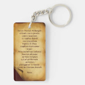 ST MICHAEL ARCHANGEL MET DRAGON Prayer Parchment Sleutelhanger (achterkant)