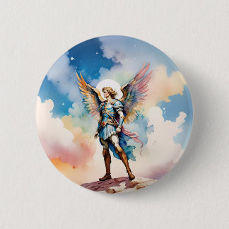 St Michael Archangel pin-knop Ronde Button 5,7 Cm
