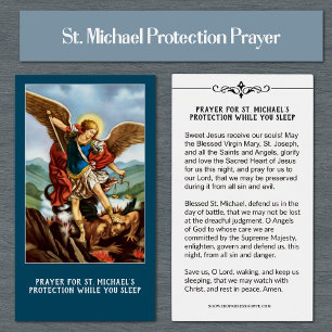 St. Michael Archangel Protection Katholieke Prayer Visitekaartje