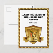 St. MICHAEL ARCHANGEL SCRIPTURE BIBLE VERSE Postca Briefkaart (Voorkant / Achterkant)