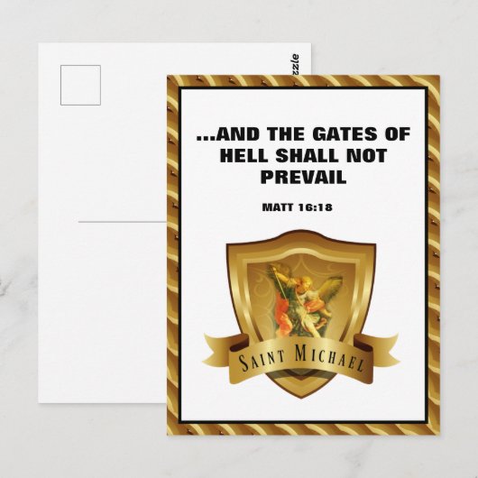St. MICHAEL ARCHANGEL SCRIPTURE BIBLE VERSE Postca Briefkaart (Voorkant / Achterkant)