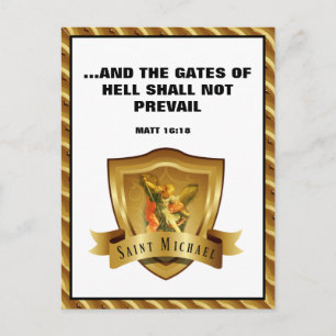 St. MICHAEL ARCHANGEL SCRIPTURE BIBLE VERSE Postca Briefkaart