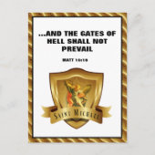 St. MICHAEL ARCHANGEL SCRIPTURE BIBLE VERSE Postca Briefkaart (Voorkant)