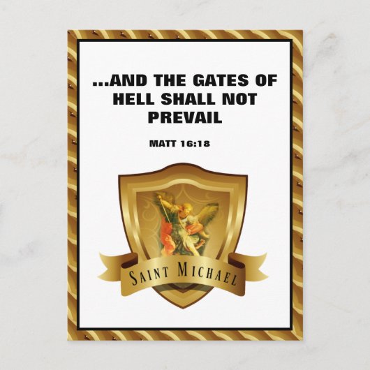 St. MICHAEL ARCHANGEL SCRIPTURE BIBLE VERSE Postca Briefkaart (Voorkant)