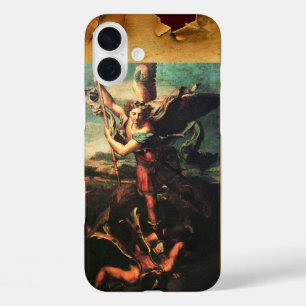 St. MICHAEL ARCHANGEL VANGUISHING SATAN iPhone 16 Plus Hoesje