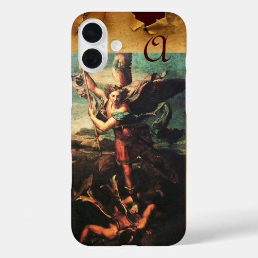 St. MICHAEL ARCHANGEL VANGUISHING SATAN Monogram Case-Mate iPhone Case (Achterkant)