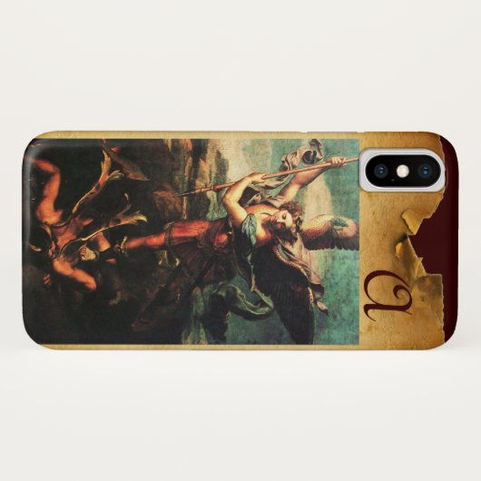 St. MICHAEL ARCHANGEL VANGUISHING SATAN Monogram Case-Mate iPhone Case (Achterkant (horizontaal))