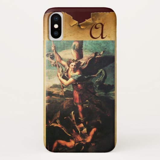 St. MICHAEL ARCHANGEL VANGUISHING SATAN Monogram Case-Mate iPhone Case (Achterkant)