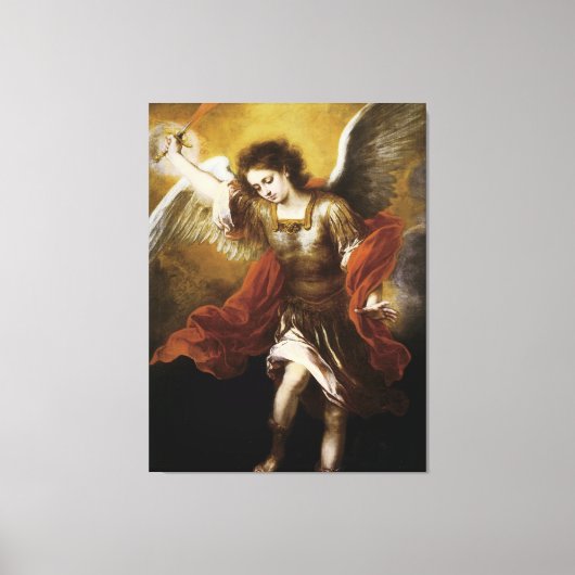 St Michael by Murillo Canvas Afdruk (Voorkant)