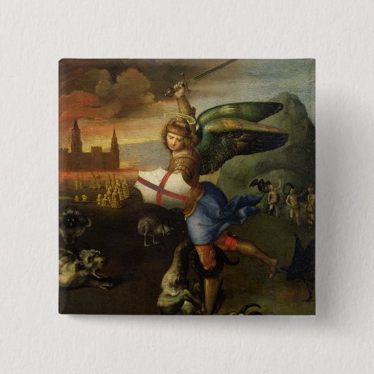 St. Michael, c.1503-05 Vierkante Button 5,1 Cm (Voorkant)