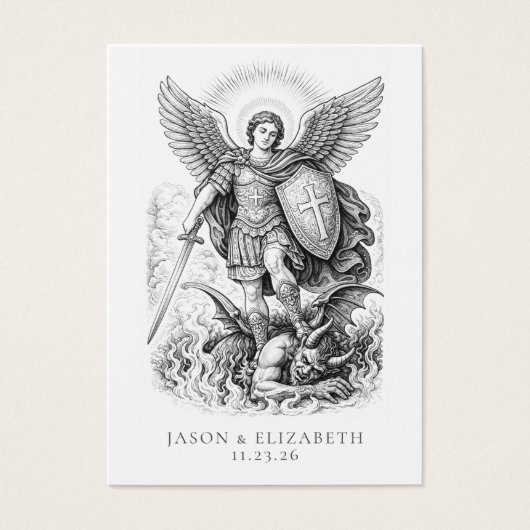 St. Michael Catholic Wedding Prayer Cards Visitekaartje (Voorkant)