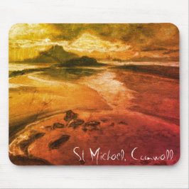 St. Michael, Cornwall Beach Landscape Art Mousepad Muismat