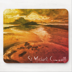 St. Michael, Cornwall Beach Landscape Art Mousepad Muismat