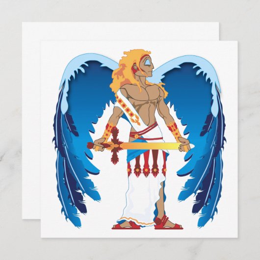 St. Michael Custom Invitation Kaart (Voorkant / Achterkant)