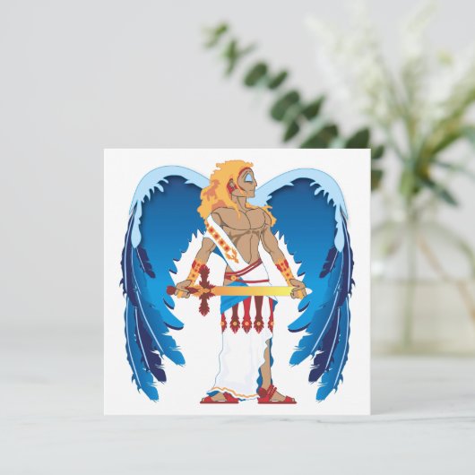 St. Michael Custom Invitation Kaart (Staand voorkant)