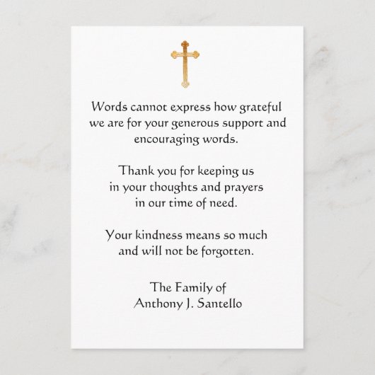 St. Michael dank u medeleven condoleances Informatiekaartje (Achterkant)