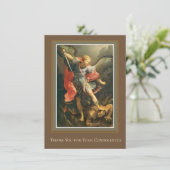 St. Michael dank u medeleven condoleances Informatiekaartje (Staand voorkant)