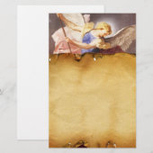 St Michael de Aartsengel, Bruin Perkament Briefpapier (Voorkant / Achterkant)