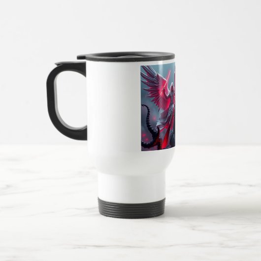 St. Michael de Aartsengel doodt Satan Travel Mug Reisbeker (Links)