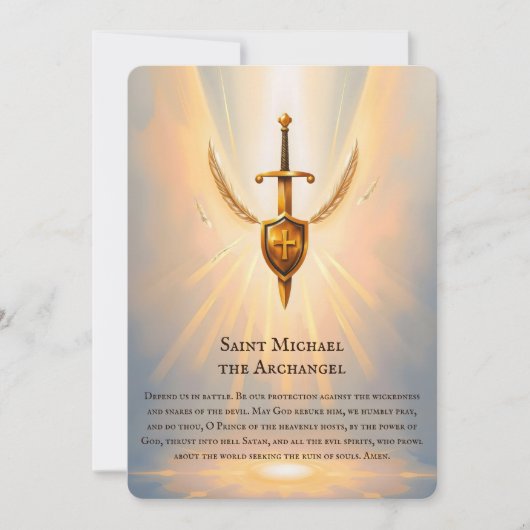 St. Michaël, de Aartsengel Gebed Kaart (Voorkant)