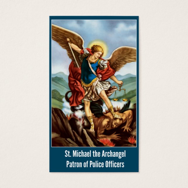 St. Michael de aartsengel gebed politieagent Visitekaartje (Voorkant)
