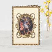 St. Michaël de Aartsengel Gebed Religieuze Engel Kaart (Gele Bloem)