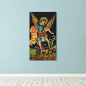 St. Michael de aartsengel gewikkeld canvas print (Insitu (Houten vloer))
