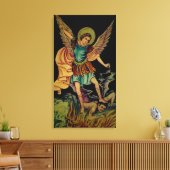 St. Michael de aartsengel gewikkeld canvas print (Insitu (Woonkamer))