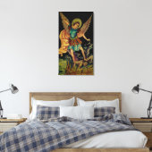 St. Michael de aartsengel gewikkeld canvas print (Insitu (Slaapkamer))