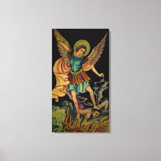 St. Michael de aartsengel gewikkeld canvas print (Voorkant)