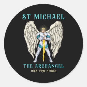 St. Michaël de Aartsengel Katholieke Gebedssticker Ronde Sticker