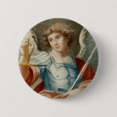 St. Michael de Aartsengel (M 010) Ronde Button 5,7 Cm (Voorkant)
