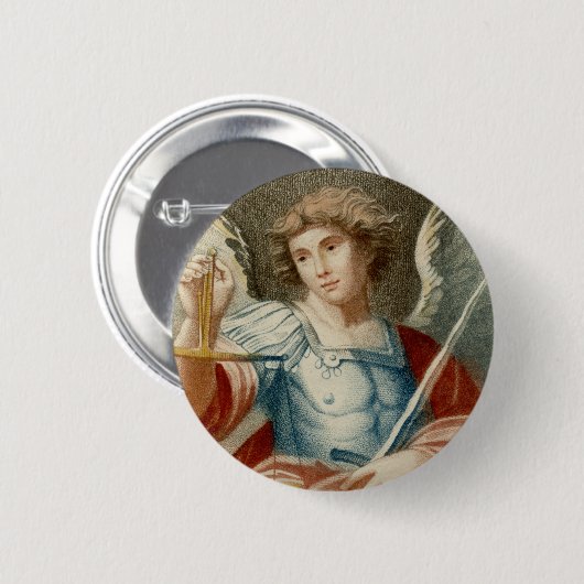 St. Michael de Aartsengel (M 010) Ronde Button 5,7 Cm (Voorkant /achterkant)