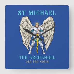 St. Michaël de Aartsengel Magnetische Katholieke G Vierkante Klok