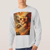 St Michael de Aartsengel Mannen T-shirt met lange  (Voorkant)