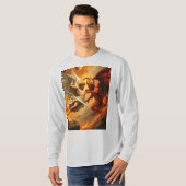St Michael de Aartsengel Mannen T-shirt met lange  (Voorkant volledig)