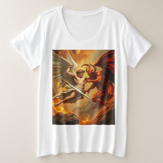 St Michael de Aartsengel Plus Size Vrouwen T-shirt (Design voorkant)