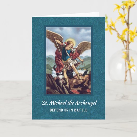 St. Michael de Aartsengel verdedigt ons in Slag Kaart (Gele Bloem)