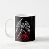 St. Michaël de Aartsengel verslaat Satan Katholiek Koffiemok (Links)