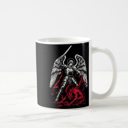 St. Michaël de Aartsengel verslaat Satan Katholiek Koffiemok (Rechts)