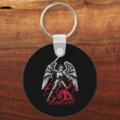 St. Michaël de Aartsengel verslaat Satan Katholiek Sleutelhanger (Voorkant)