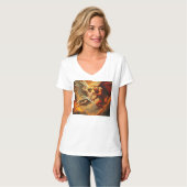 St Michael de Aartsengel Vrouwen V-hals T-shirt (Voorkant volledig)