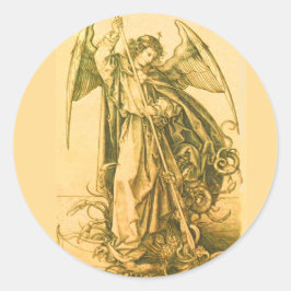 St. MIchael de Archangel Sleg Satan Ronde Sticker
