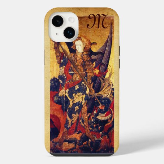 St. Michael die duivel verslaan als middeleeuwse r iPhone Hoesje (Achterkant)