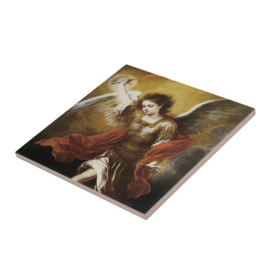 St Michael door Murillo Tile Tegeltje (Zijkant)