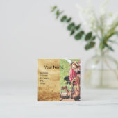 ST. MICHAEL, DRAGON EN JUSTITIE, bruin perkament B Vierkante Visitekaartje (Staand voorkant)