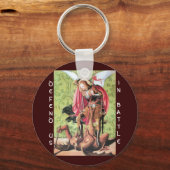 ST. MICHAEL, DRAGON EN JUSTITIE, Green Red Brown Sleutelhanger (Voorkant)