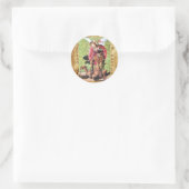 ST. MICHAEL, DRAGON EN JUSTITIE, groen rood bruin Ronde Sticker (Tas)