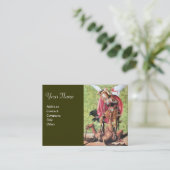 ST. MICHAEL, DRAGON EN JUSTITIE, groen rood bruin Visitekaartje (Staand voorkant)