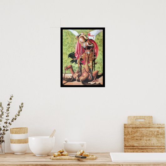 ST. MICHAEL , DRAGON EN JUSTITIE POSTER (Keuken)
